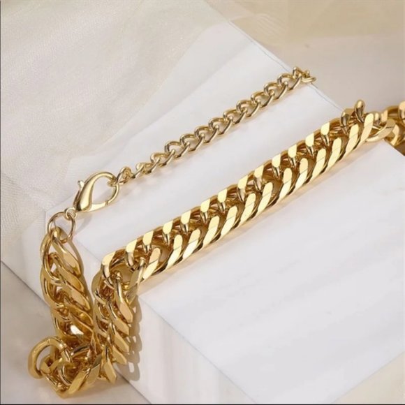 NEW Gold Unisex Cuban Link Chain Necklace - Picture 5 of 8